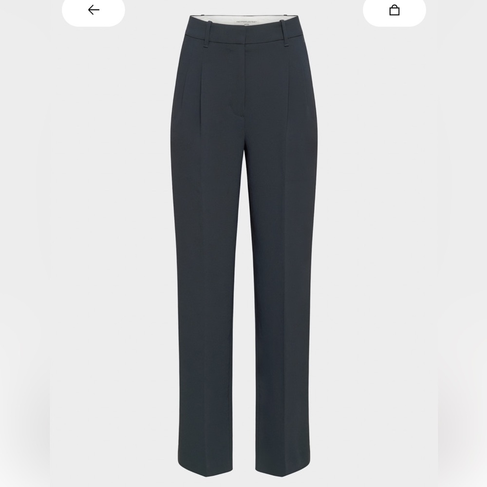 Aritzia Effortless Straight-Leg Trousers in dark gray size 2